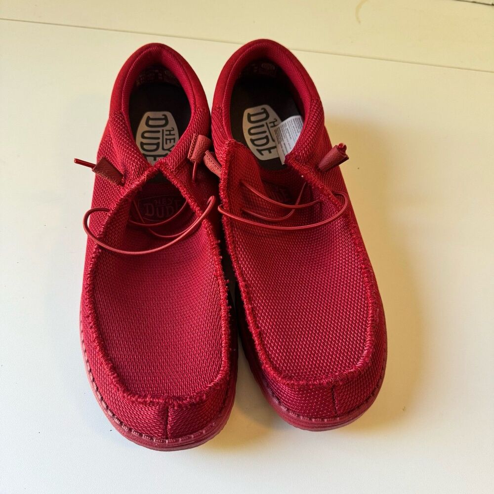 Hey Dude Wally Funk Mono Red Slip-On Casual Loafer Shoes Men's Size 13